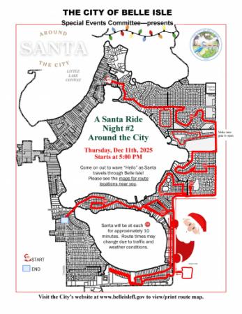 Santa Ride Around the City Night 1 Map Dec 11 Santa Ride Around the City Night 1 Map Dec 11