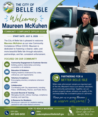 Welcome Maureen McKuhen Code Compliance Officer