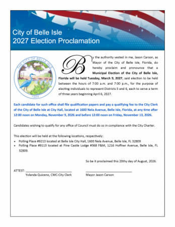 Proclamation Municipal Election Districts 5 & 6 March 9, 2027 Proclamation Municipal Election Districts 5 & 6 March 9, 2027