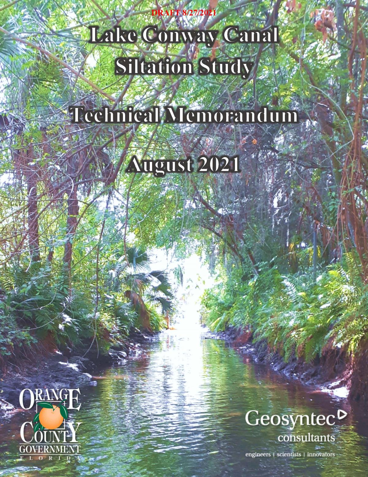 Lake Conway Canal Siltation Report Cover 2021