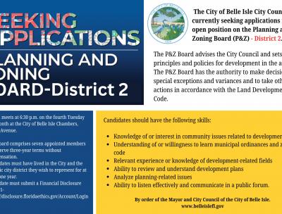 P&Z Board Call For Members - District 2 February 2026