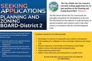 P&Z Board Call For Members - District 2 February 2026