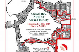Santa Ride Around the City Night 1 Map Dec 11